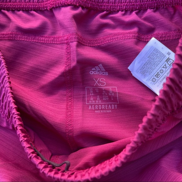 Adidas Women's Magenta Pacer 3-Stripes Woven Shorts XS new with tags activewear - Picture 5 of 7